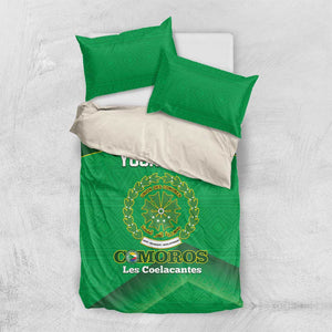 Custom Comoros Football Bedding Set Allez Les Coelacantes