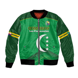 Custom Comoros Football Bomber Jacket Allez Les Coelacantes