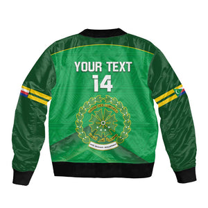 Custom Comoros Football Bomber Jacket Allez Les Coelacantes