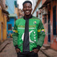 Custom Comoros Football Bomber Jacket Allez Les Coelacantes