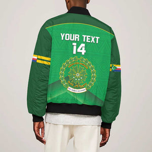 Custom Comoros Football Bomber Jacket Allez Les Coelacantes