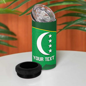 Custom Comoros Football 4 in 1 Can Cooler Tumbler Allez Les Coelacantes