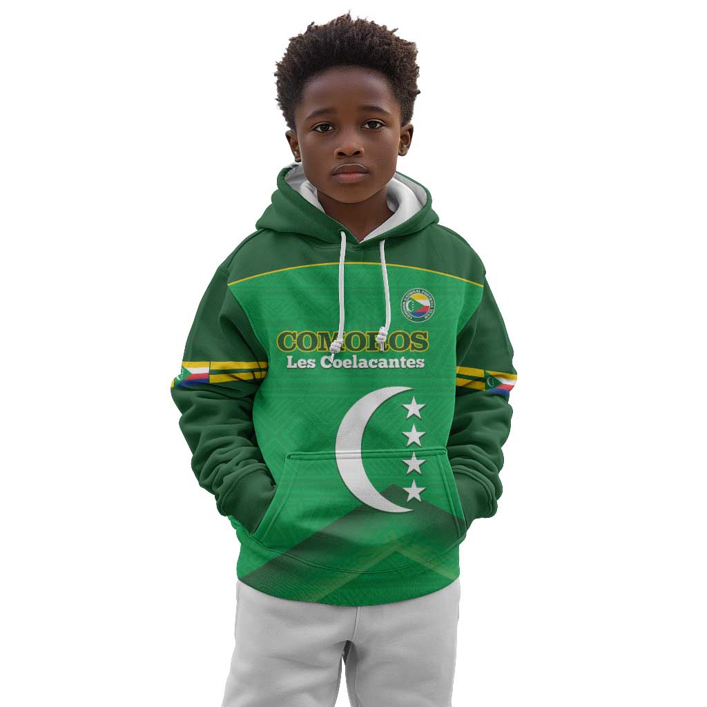 Custom Comoros Football Kid Hoodie Allez Les Coelacantes