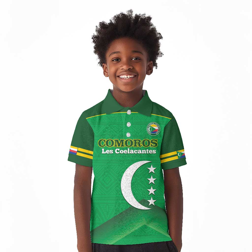 Custom Comoros Football Kid Polo Shirt Allez Les Coelacantes