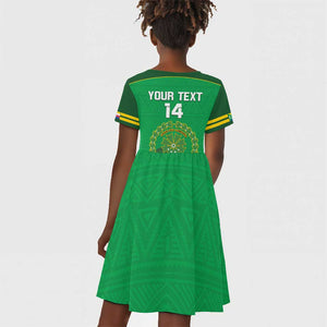 Custom Comoros Football Kid Short Sleeve Dress Allez Les Coelacantes