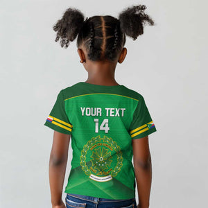 Custom Comoros Football Kid T shirt Allez Les Coelacantes