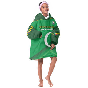 Custom Comoros Football Kid Wearable Blanket Hoodie Allez Les Coelacantes