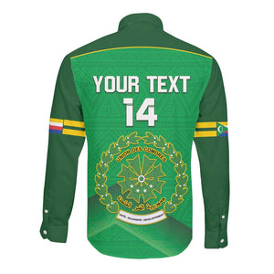 Custom Comoros Football Long Sleeve Button Shirt Allez Les Coelacantes