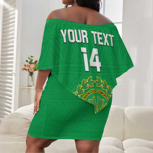 Custom Comoros Football Off Shoulder Short Dress Allez Les Coelacantes