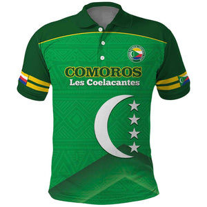 Custom Comoros Football Polo Shirt Allez Les Coelacantes