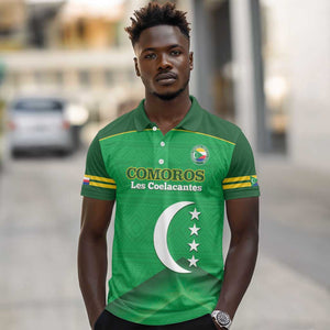 Custom Comoros Football Polo Shirt Allez Les Coelacantes