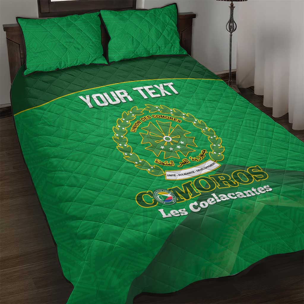 Custom Comoros Football Quilt Bed Set Allez Les Coelacantes