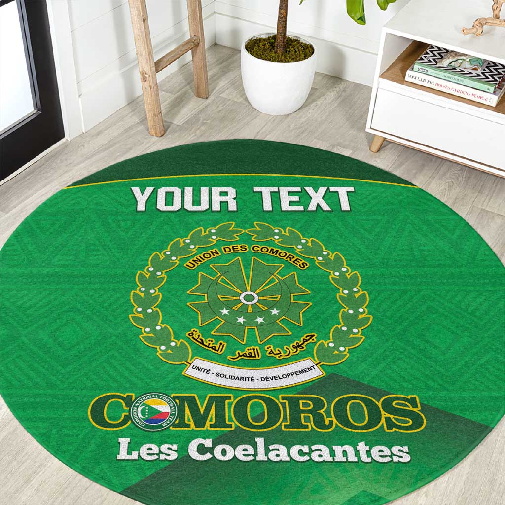 Custom Comoros Football Round Carpet Allez Les Coelacantes