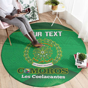 Custom Comoros Football Round Carpet Allez Les Coelacantes