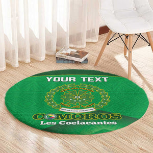 Custom Comoros Football Round Carpet Allez Les Coelacantes