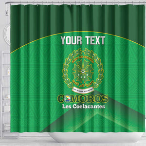 Custom Comoros Football Shower Curtain Allez Les Coelacantes