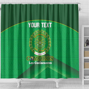 Custom Comoros Football Shower Curtain Allez Les Coelacantes