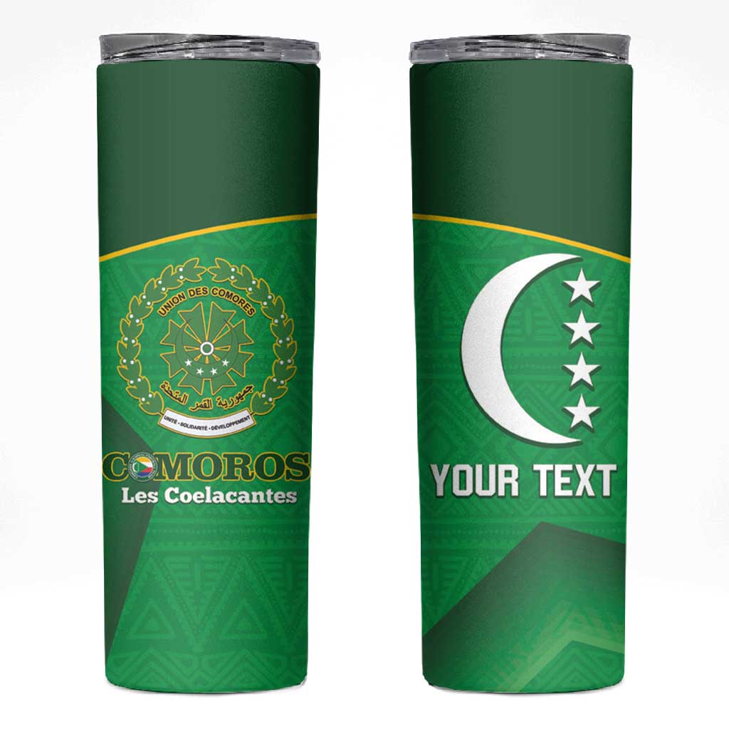 Custom Comoros Football Skinny Tumbler Allez Les Coelacantes