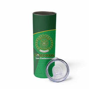 Custom Comoros Football Skinny Tumbler Allez Les Coelacantes