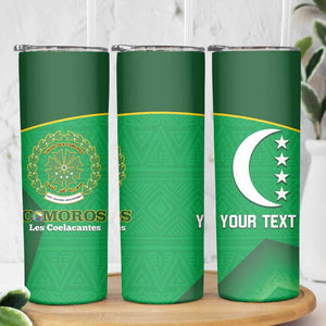 Custom Comoros Football Skinny Tumbler Allez Les Coelacantes