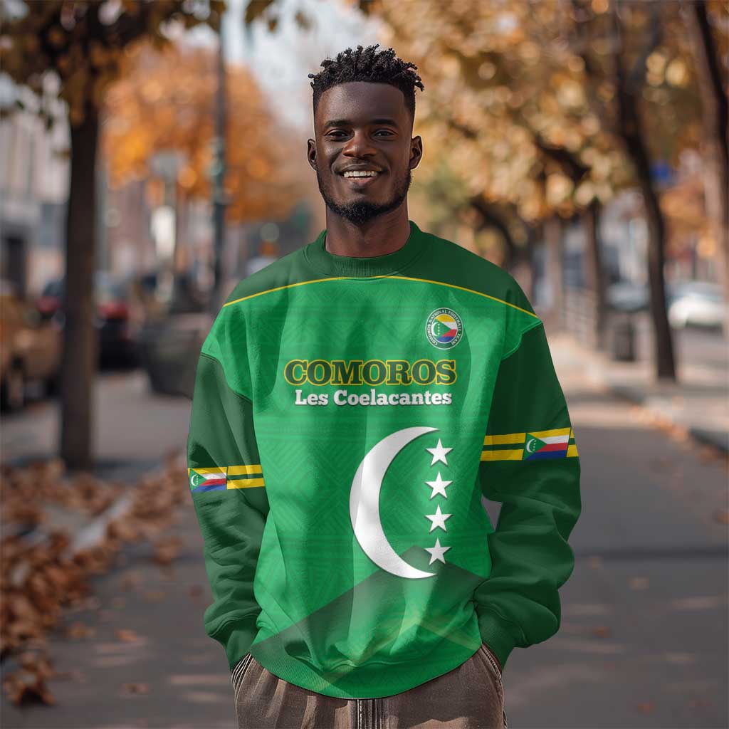 Custom Comoros Football Sweatshirt Allez Les Coelacantes