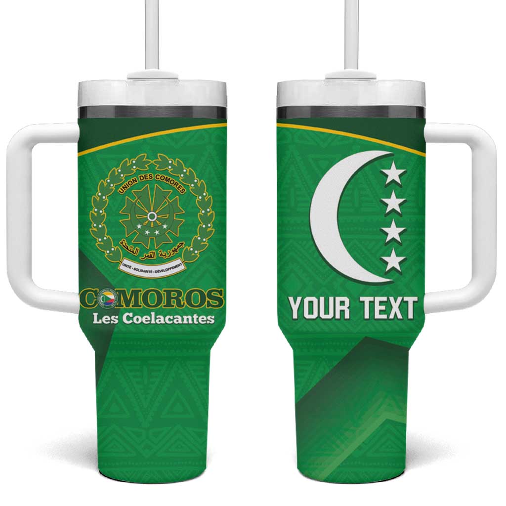 Custom Comoros Football Tumbler With Handle Allez Les Coelacantes