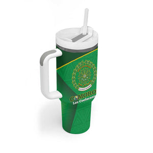 Custom Comoros Football Tumbler With Handle Allez Les Coelacantes