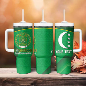 Custom Comoros Football Tumbler With Handle Allez Les Coelacantes