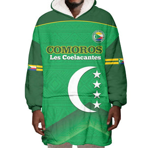 Custom Comoros Football Wearable Blanket Hoodie Allez Les Coelacantes