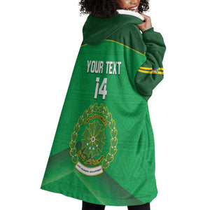 Custom Comoros Football Wearable Blanket Hoodie Allez Les Coelacantes