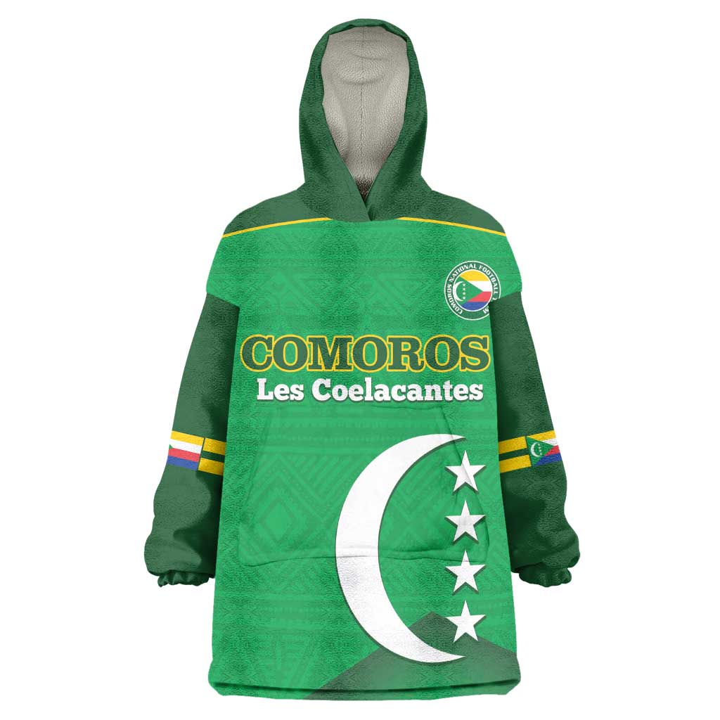 Custom Comoros Football Wearable Blanket Hoodie Allez Les Coelacantes