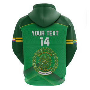 Custom Comoros Football Zip Hoodie Allez Les Coelacantes