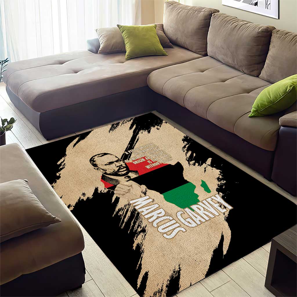 Marcus Garvey Day Area Rug UNIA Flag Mix African Map - African Pride