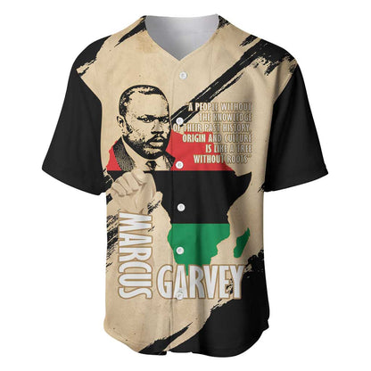 Marcus Garvey Day Baseball Jersey UNIA Flag Mix African Map - African Pride