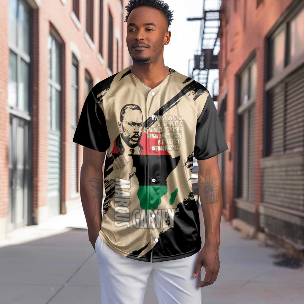 Marcus Garvey Day Baseball Jersey UNIA Flag Mix African Map - African Pride