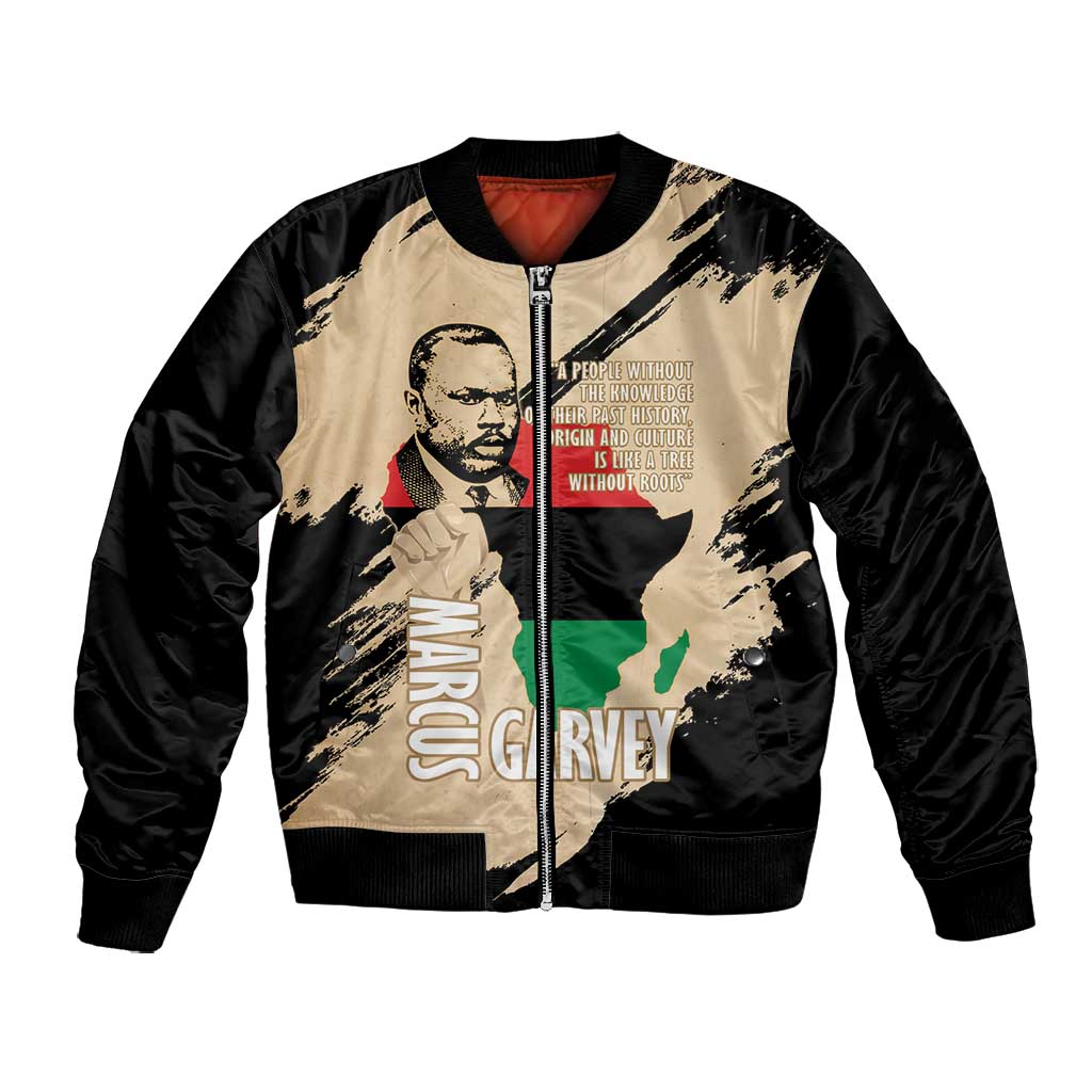Marcus Garvey Day Bomber Jacket UNIA Flag Mix African Map - African Pride
