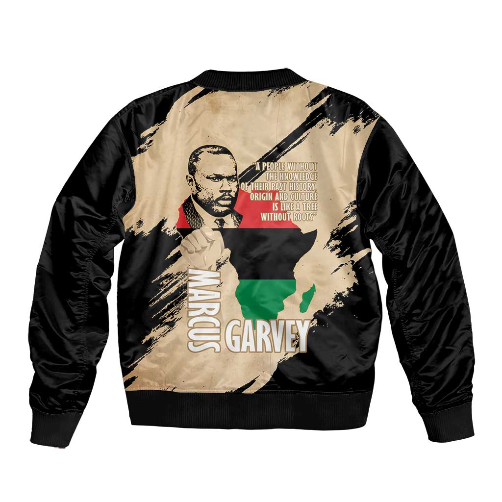 Marcus Garvey Day Bomber Jacket UNIA Flag Mix African Map - African Pride