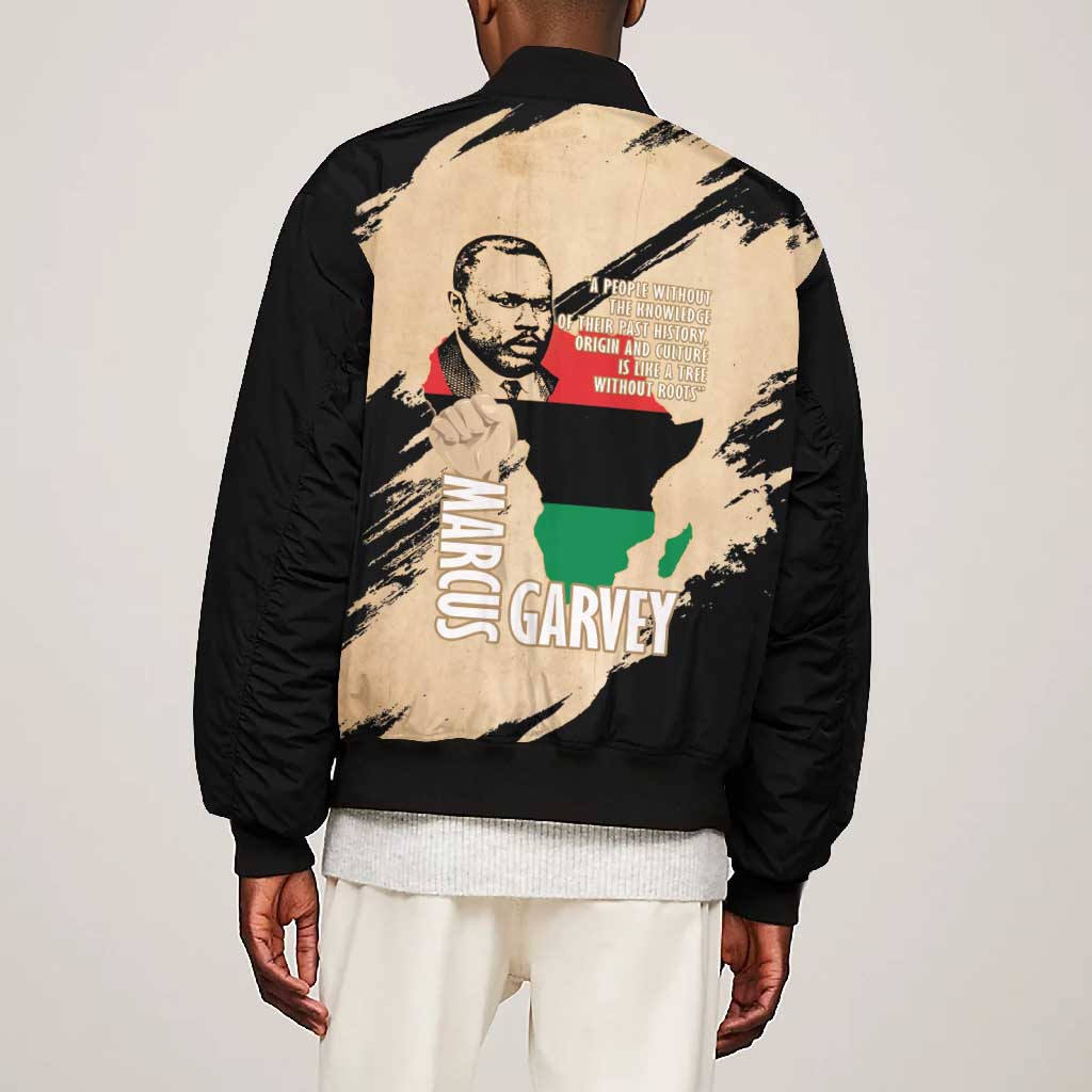 Marcus Garvey Day Bomber Jacket UNIA Flag Mix African Map - African Pride