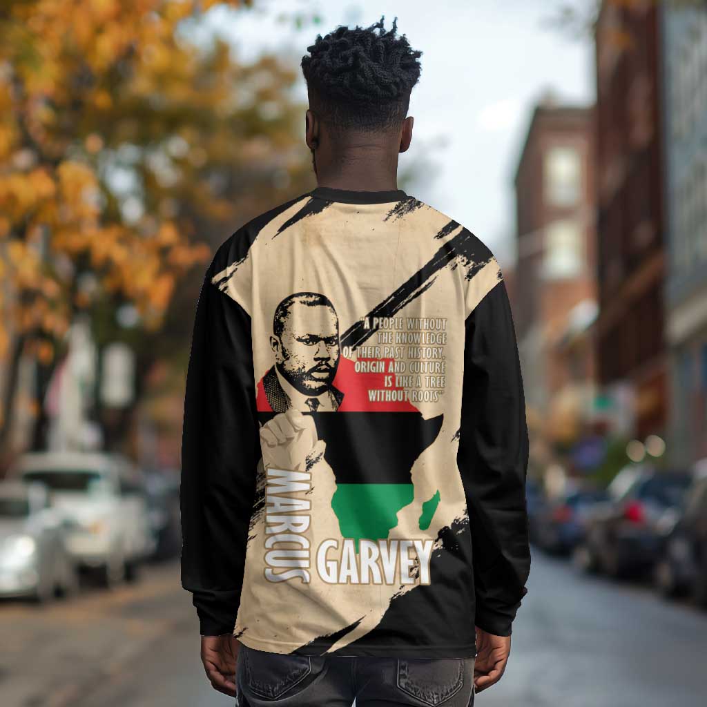 Marcus Garvey Day Long Sleeve Shirt UNIA Flag Mix African Map - African Pride