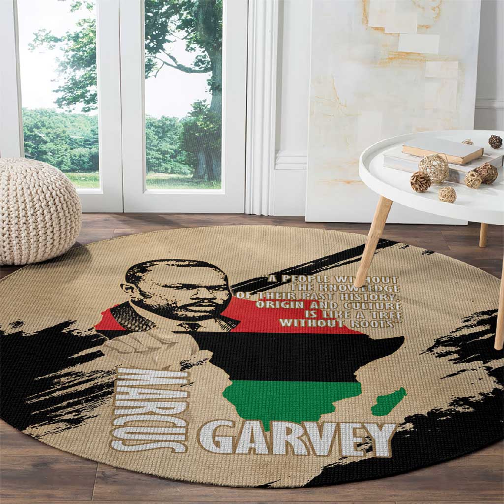 Marcus Garvey Day Round Carpet UNIA Flag Mix African Map - African Pride