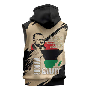Marcus Garvey Day Sleeveless Hoodie UNIA Flag Mix African Map - African Pride
