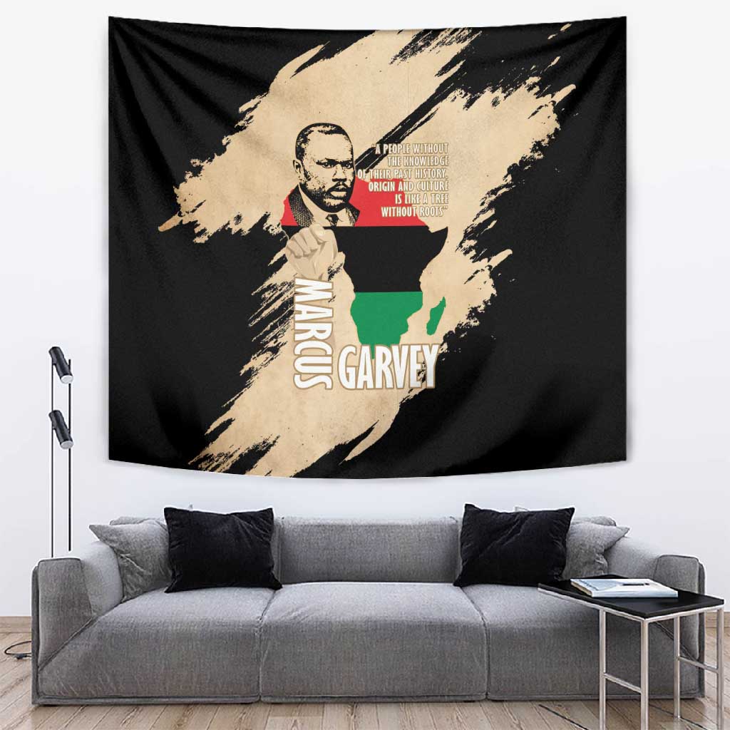 Marcus Garvey Day Tapestry UNIA Flag Mix African Map - African Pride