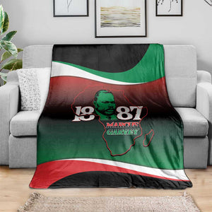 Marcus Garvey 1887 Blanket African Map Curves Style - African Pride