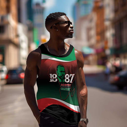 Marcus Garvey 1887 Men Tank Top African Map Curves Style - African Pride