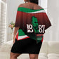 Marcus Garvey 1887 Off Shoulder Short Dress African Map Curves Style - African Pride