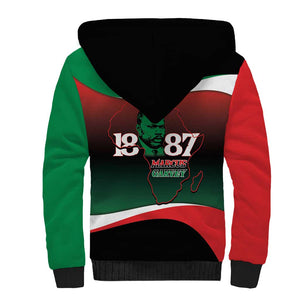 Marcus Garvey 1887 Sherpa Hoodie African Map Curves Style - African Pride