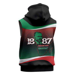 Marcus Garvey 1887 Sleeveless Hoodie African Map Curves Style - African Pride