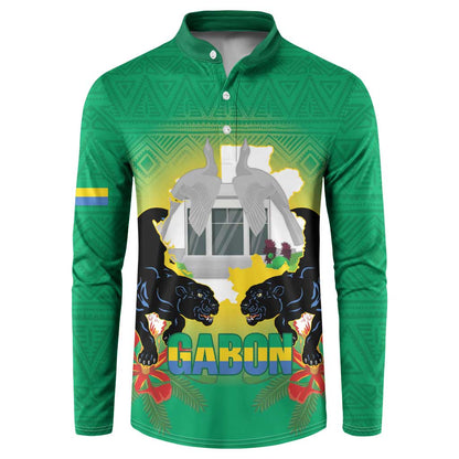 Gabon Independence Day Button Sweatshirt Memorial Leon Mba Monument