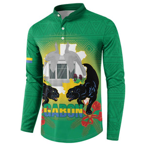 Gabon Independence Day Button Sweatshirt Memorial Leon Mba Monument