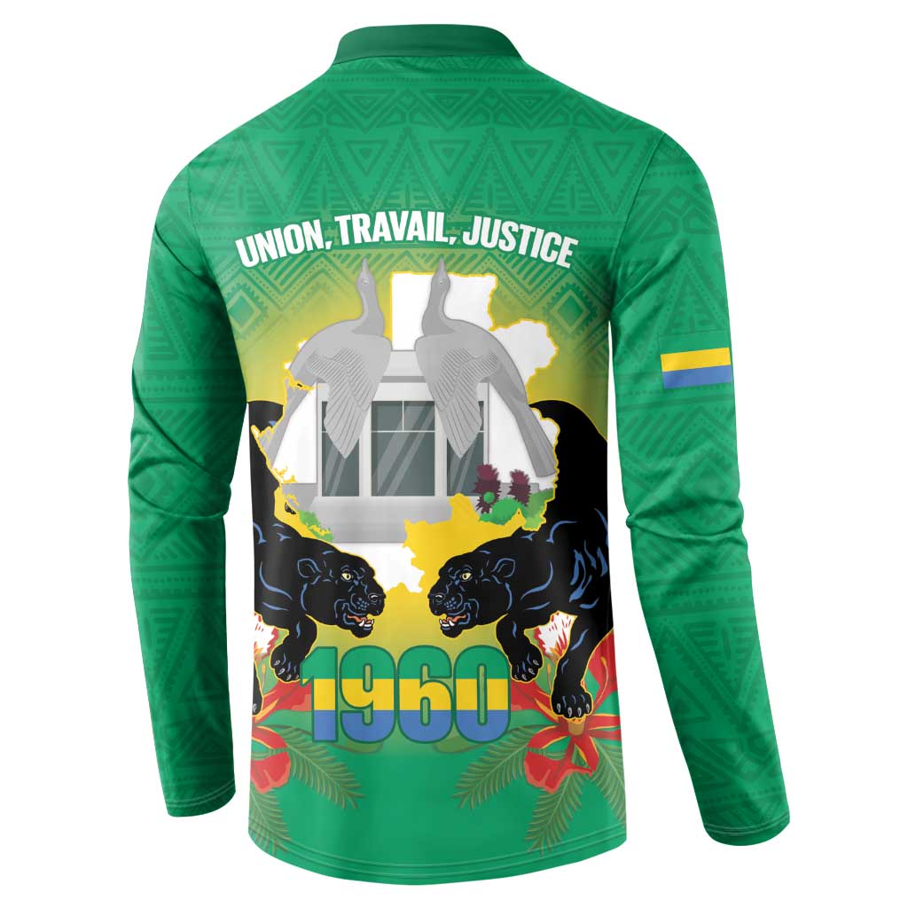 Gabon Independence Day Button Sweatshirt Memorial Leon Mba Monument